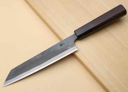 Yoshihiro Mizu Yaki Blue High Carbon Steel #1 Kurouchi Utility-Kiritsuke Japanese Knife Shitan Handle - Blade Length: 7"(180mm)