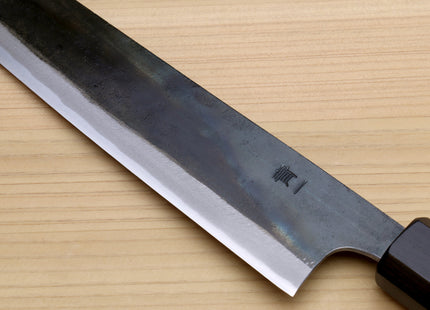 Yoshihiro Mizu Yaki Blue High Carbon Steel #1 Kurouchi Utility-Kiritsuke Japanese Knife Shitan Handle - Blade Length: 7"(180mm)