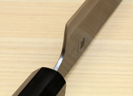 Yoshihiro Mizu Yaki Blue High Carbon Steel #1 Kurouchi Utility-Kiritsuke Japanese Knife Shitan Handle - Blade Length: 7"(180mm)