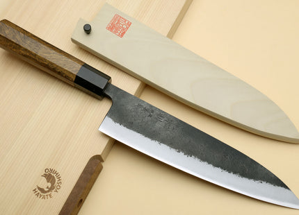 Yoshihiro Nashiji High Carbon White Steel #2 Japanese Gyuto Chefs Knife with Cocobolo Wood Handle
