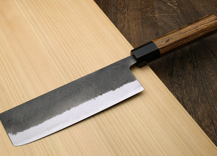 Yoshihiro Nashiji High Carbon White Steel #2 Japanese Nakiri Vegetable Knife with Cocobolo Wood Handle