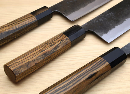 Yoshihiro Nashiji High Carbon White Steel #2 Japanese Nakiri Vegetable Knife with Cocobolo Wood Handle