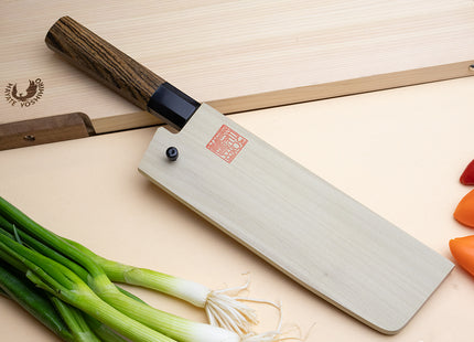 Yoshihiro Nashiji High Carbon White Steel #2 Japanese Nakiri Vegetable Knife with Cocobolo Wood Handle