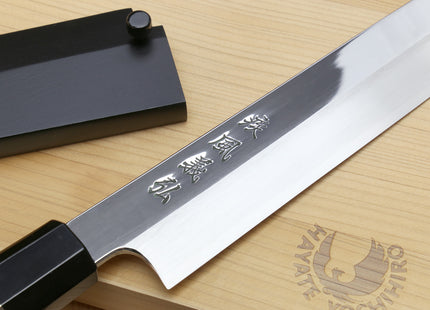 Yoshihiro SVG-10 Semi-Stainless Steel Mirror Finished Yanagi Sushi Sashimi Japanese Knife Ebony Handle with Triple Nickel Silver Ring