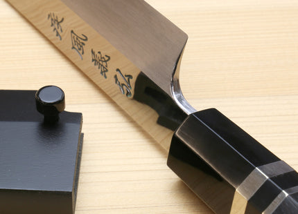 Yoshihiro SVG-10 Semi-Stainless Steel Mirror Finished Yanagi Sushi Sashimi Japanese Knife Ebony Handle with Triple Nickel Silver Ring