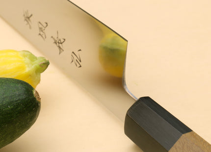 Yoshihiro VG-1 Gold Stainless Steel Sujihiki Kiritsuke Japanese Slicer Chefs Knife Ambrosia Handle