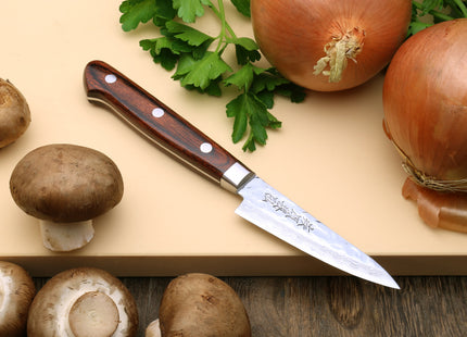 Yoshihiro VG-10 16 Layer Hammered Damascus Stainless Steel Paring Knife 3.2"