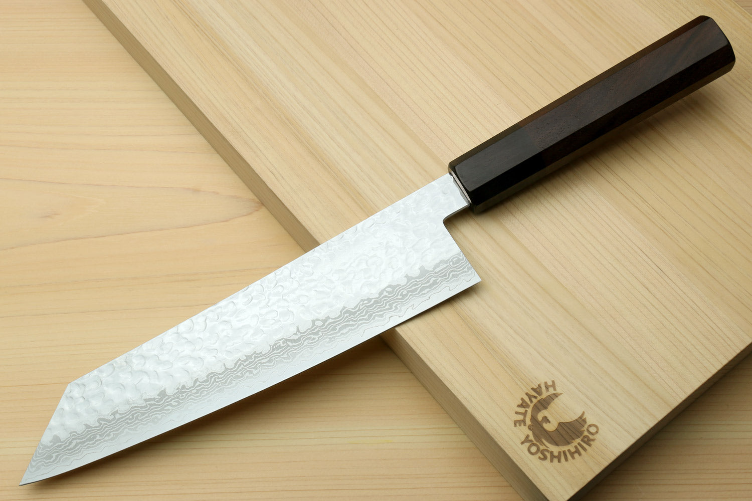 Yoshihiro VG-10 46 Layers Hammered Damascus Kiritsuke Multipurpose Japanese Chefs Knife (Octagonal Shitan Rosewood Handle)