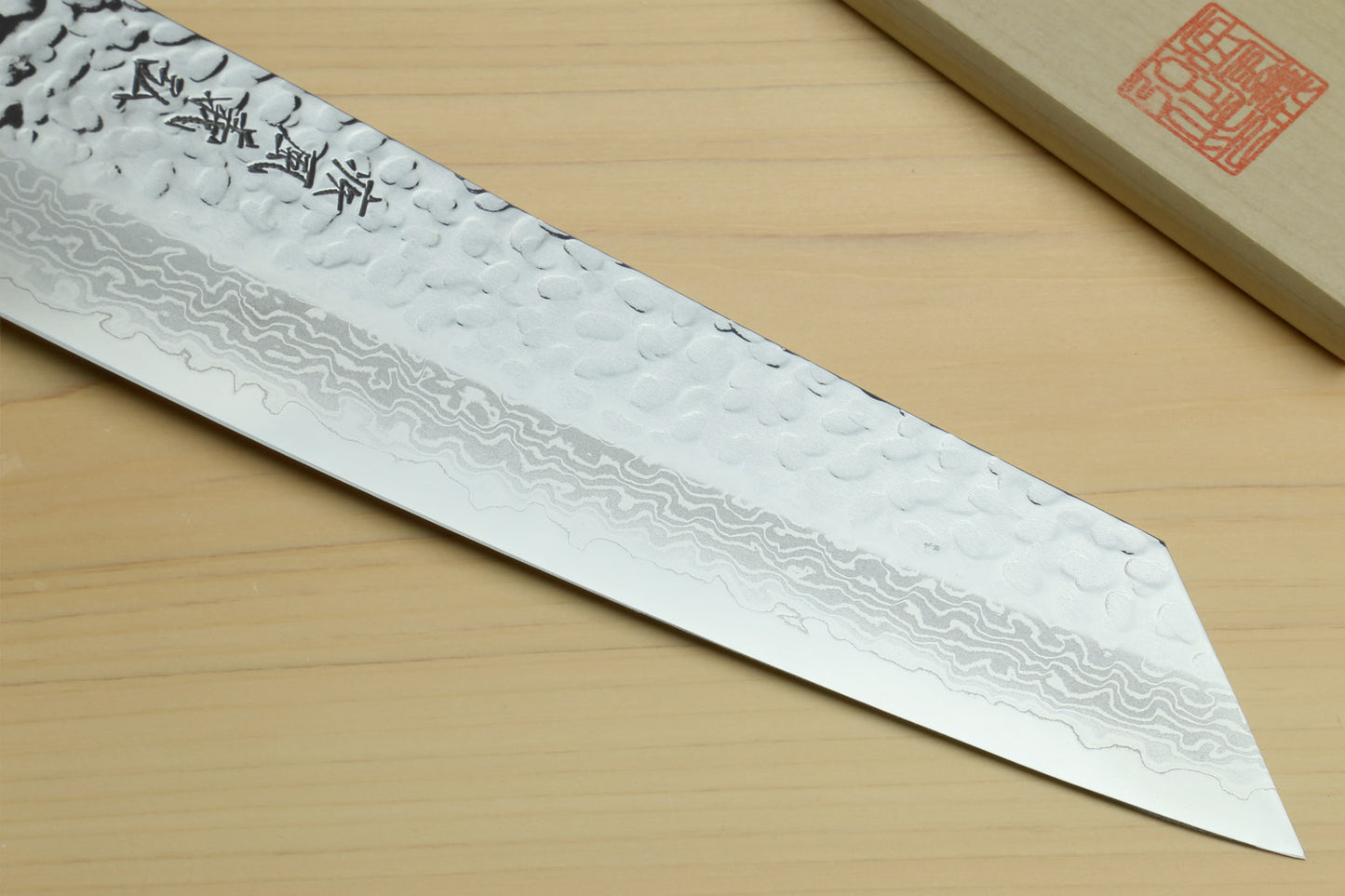 Yoshihiro VG-10 46 Layers Hammered Damascus Kiritsuke Multipurpose Japanese Chefs Knife (Octagonal Shitan Rosewood Handle)
