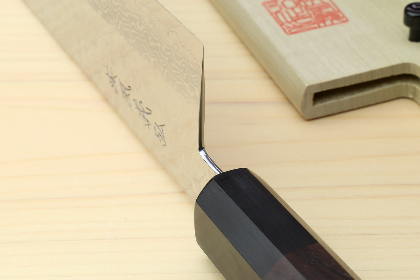 Yoshihiro VG-10 46 Layers Hammered Damascus Kiritsuke Multipurpose Japanese Chefs Knife (Octagonal Shitan Rosewood Handle)