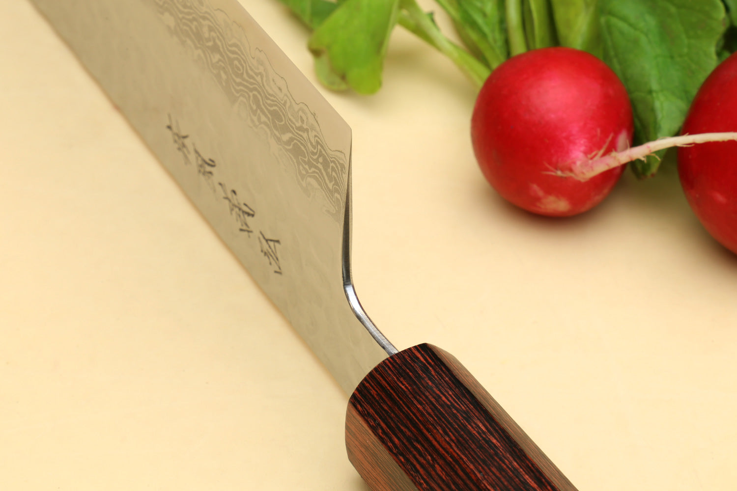 Yoshihiro VG-10 46 Layers Hammered Damascus Nakiri Japanese Vegetable Knife (6.5" (165mm)) (Rosewood Handle)