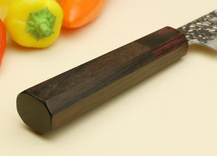 Yoshihiro VG-10 46 Layers Hammered Damascus Sujihiki Japanese Slicer Knife (Octagonal Rosewood Handle) (9.5" (240mm))