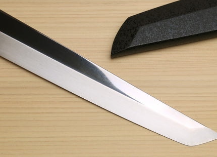 Yoshihiro VG-10 Honyaki Sakimaru Takobiki Japanese Sushi Sashimi Knife with Double Nickel Silver Ring Corian Ebony Handle
