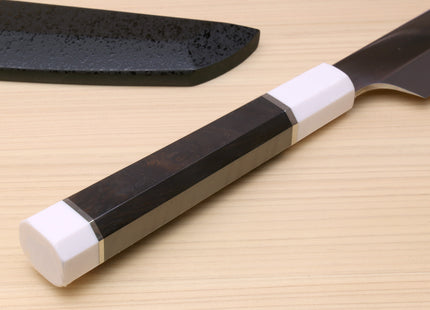 Yoshihiro VG-10 Honyaki Sakimaru Takobiki Japanese Sushi Sashimi Knife with Double Nickel Silver Ring Corian Ebony Handle