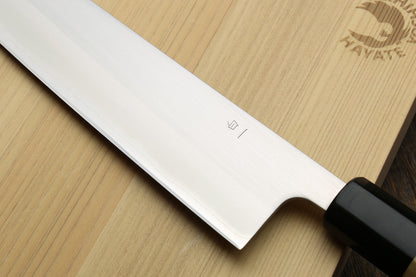 Yoshihiro White Steel #1 Stainless Clad Kiritsuke Chefs Knife with Magnolia Wood Handle