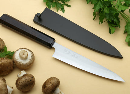 Yoshihiro White Steel #1 Stainless Clad Petty Utility Knife with Rosewood Handle