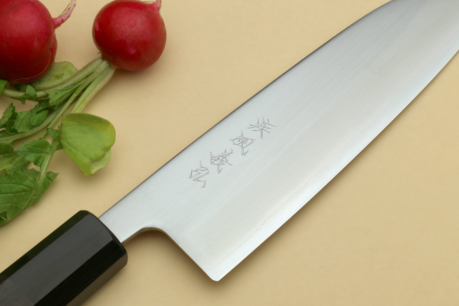 Yoshihiro White Steel #1 Stainless Clad Santoku Multipurpose Knife with Rosewood Handle