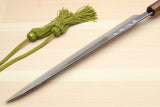 Yoshihiro Hiryu Ginsan High Carbon Stainless Steel Sujihiki Slicer Knife Ebony Handle with Nuri Saya Cover