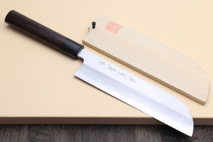 Yoshihiro Kasumi White Steel Kama Usuba Traditional Japanese Vegetable Chopping Chef Knife, Rosewood Handle