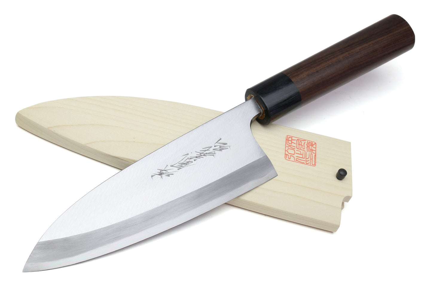 Yoshihiro Left Handed Kasumi White Steel Deba Fish Fillet Knife Shitan Handle