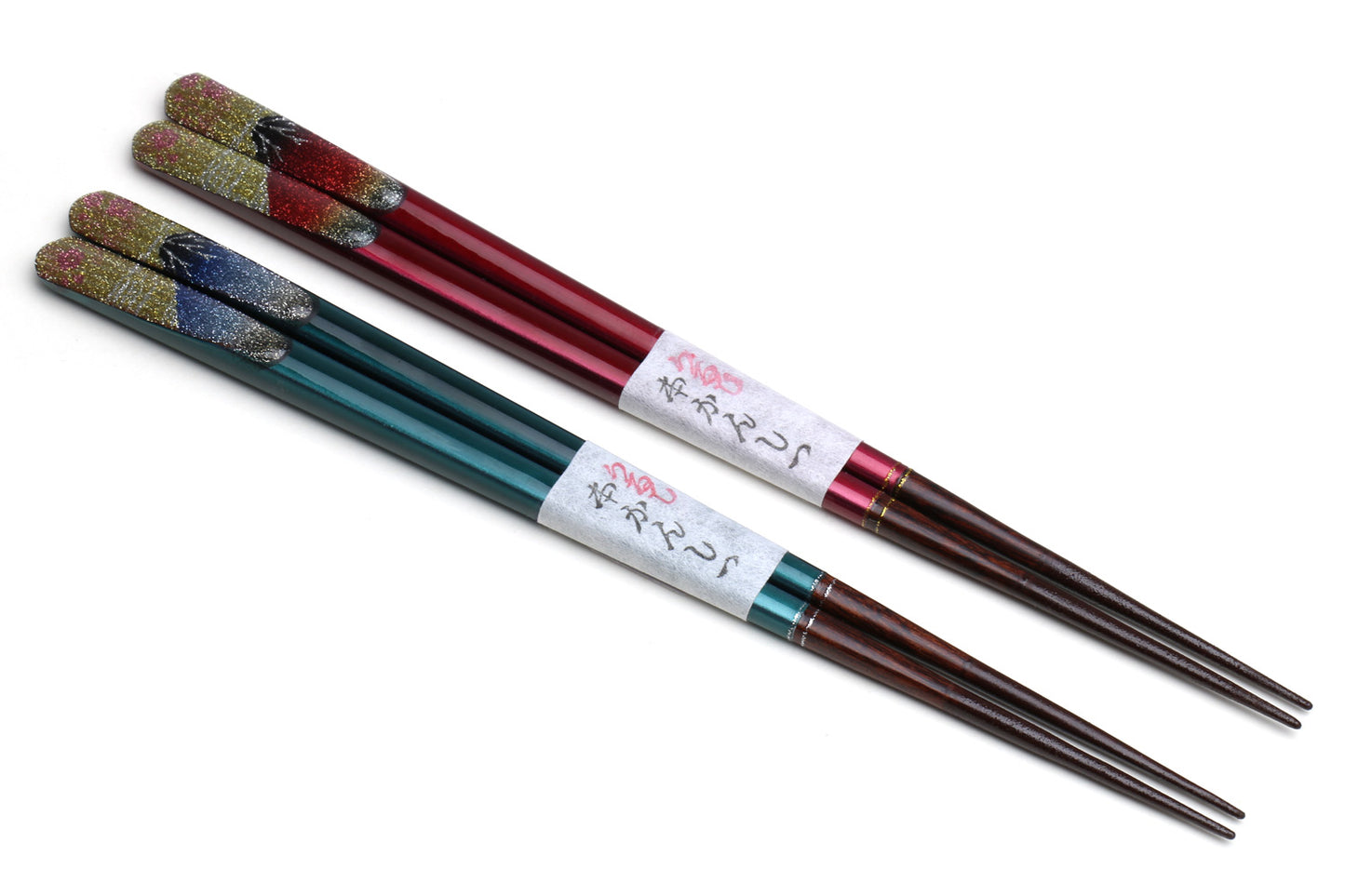 Japanese Premium Chopsticks Fukiurushi lacquered Mt. Fuji Glitter with Paulownia Wooden Box