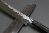 Yoshihiro Suminagashi Blue Steel #1 Yanagi Kiritsuke Sushi Sashimi Japanese Knife Ebony Handle with Ebony Saya