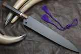 Yoshihiro Hayate ZDP-189 Super High Carbon Stainless Steel Suminagashi Damascus Sujihiki Slicer Knife Octagonal Ironwood Handle with Sterling Silver Ring