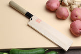 Yoshihiro Kasumi White Steel Edo Usuba Traditional Japanese Vegetable Chopping Chef Knife, Magnolia Handle