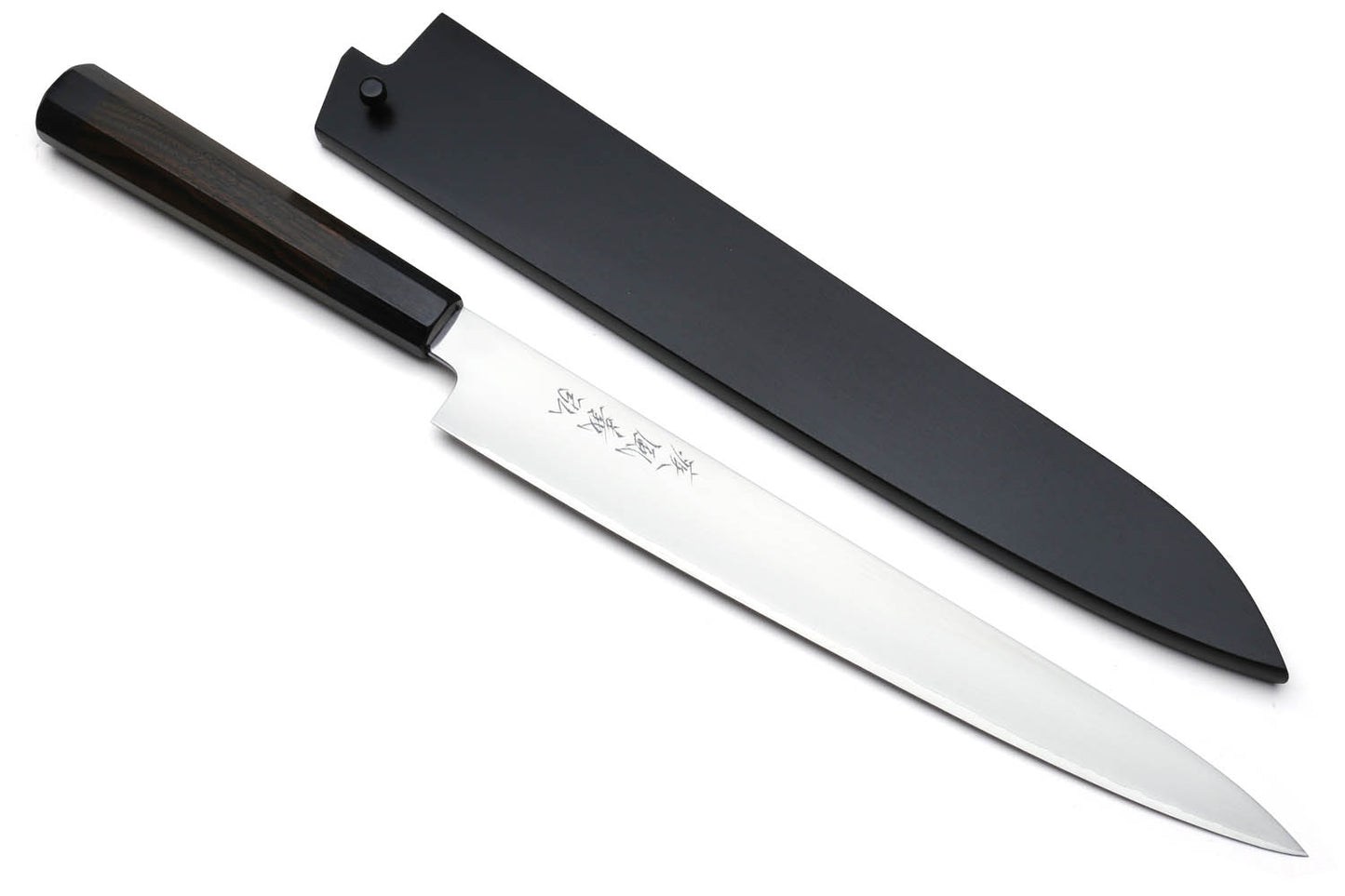 Yoshihiro Hongasumi Ginsanko High Carbon Stain Resistant Sujihiki Slicer Chef Knife Ebony Handle