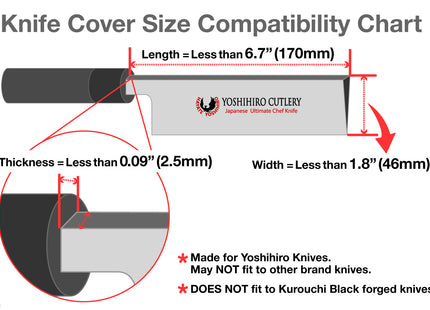 Yoshihiro Lacquered Magnolia Wooden Blade Protector Saya Cover for Nakiri Vegetable Chefs Knife