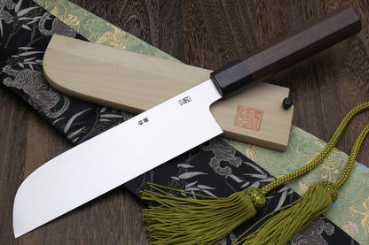 Yoshihiro Hongasumi Ginsan (Hakugin) High Carbon Stain Resistant Kama Usuba Traditional Japanese Vegetable Chopping Chef Knife Shitan Handle