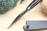 Yoshihiro High Speed Steel Paring 3.2'' (80mm) Utility Peeling Knife (Black Pakkawood Handle)