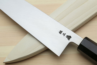 Yoshihiro Mizu Yaki Ginsan Semi-Stainless Mioroshi Japanese Fish Filet Knife Ebony Handle