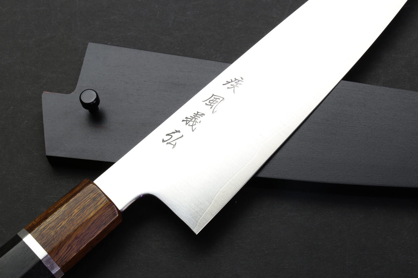 Yoshihiro Hayate ZDP-189 Super High Carbon Stainless Steel Gyuto Knife Octagonal Ebony Wood Handle with Sterling Silver Ring