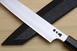 Yoshihiro Ginsan High Carbon Stainless Steel Sujihiki Kiritsuke Slicer Chefs Knife with Triple Nickel Silver Ring Ebony Handle