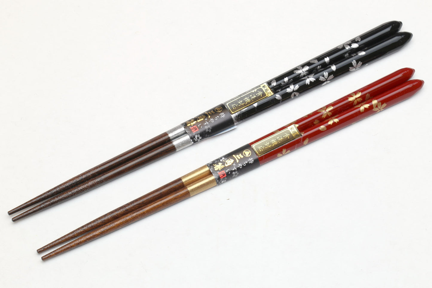 Yoshihiro Premium Cherrywood Red & Black Sakura Chopsticks Set Comes With Fine Paulownia Wood Case