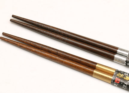 Yoshihiro Premium Cherrywood Red & Black Sakura Chopsticks Set Comes With Fine Paulownia Wood Case