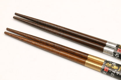 Yoshihiro Premium Cherrywood Red & Black Sakura Chopsticks Set Comes With Fine Paulownia Wood Case