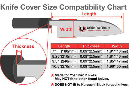 Yoshihiro Lacquered Magnolia Wooden Blade Protector Saya Cover for Gyuto Chef Knife