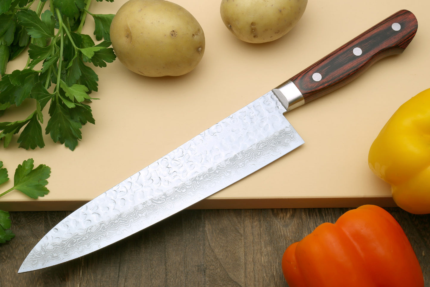 Yoshihiro VG-10 16 Layer Hammered Damascus Stainless Steel Gyuto Chefs knife