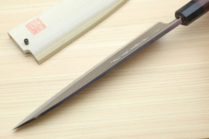 Yoshihiro Hongasumi Blue Steel Mioroshi Filet Sushi Sashimi Japanese Chef Knife with Rosewood Handle