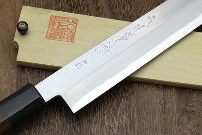 Yoshihiro Hongasumi Blue Steel Yanagi Sushi Sashimi Japanese Knife Rosewood Handle