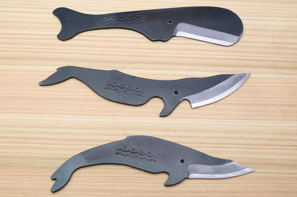 Yoshihiro Shiroko High Carbon Steel Kurouchi Kujira Whale Japanese Utility Knife 3PC SET(Whale A, B, C Type)