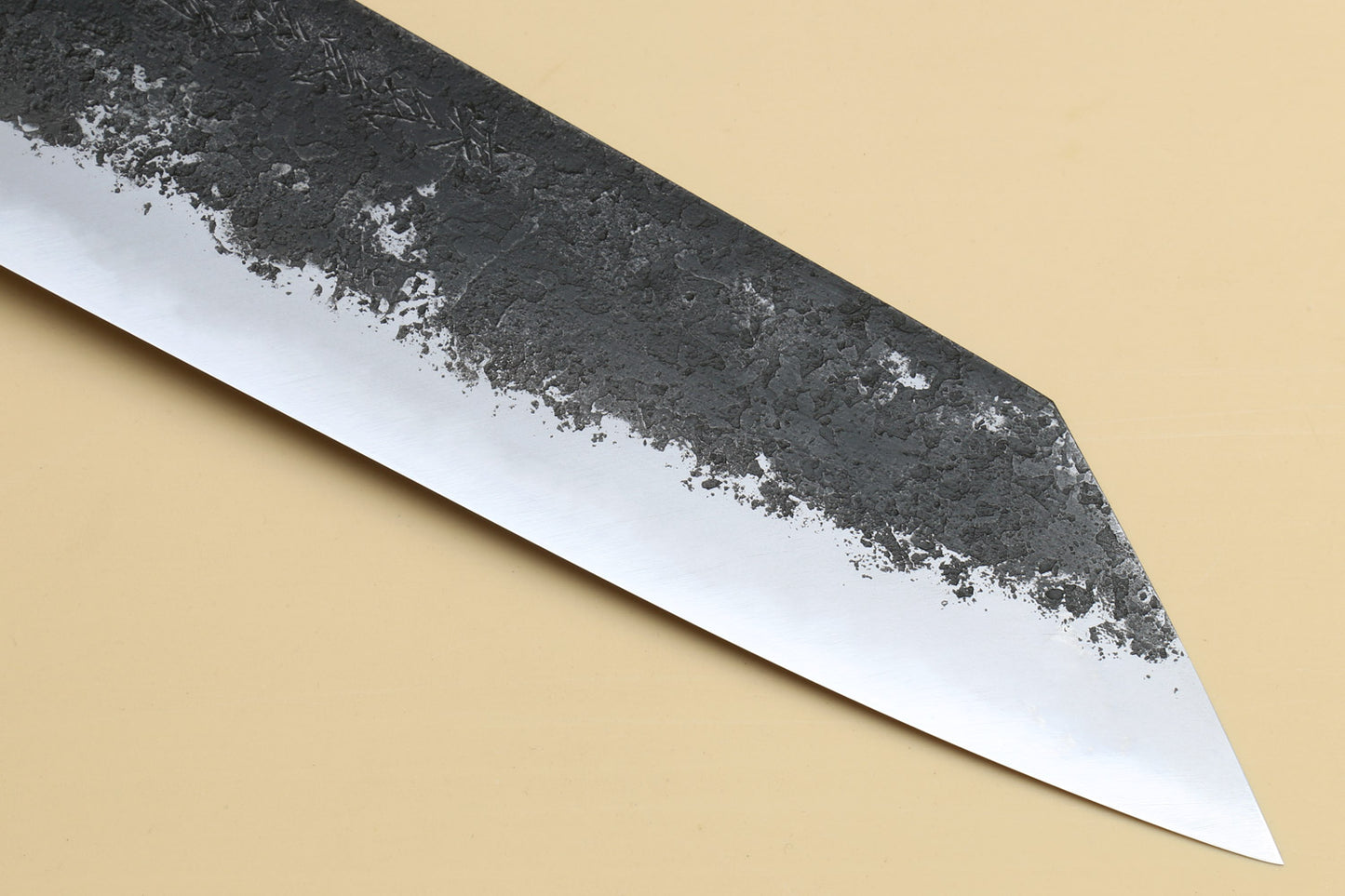 Yoshihiro Nashiji High Carbon White Steel #2 Kiritsuke Japanese Multipurpose Knife with Camphor Handle