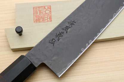 Yoshihiro VG-10 46 Layers Kurouchi Hammered Damascus Gyuto Japanese Chefs Knife