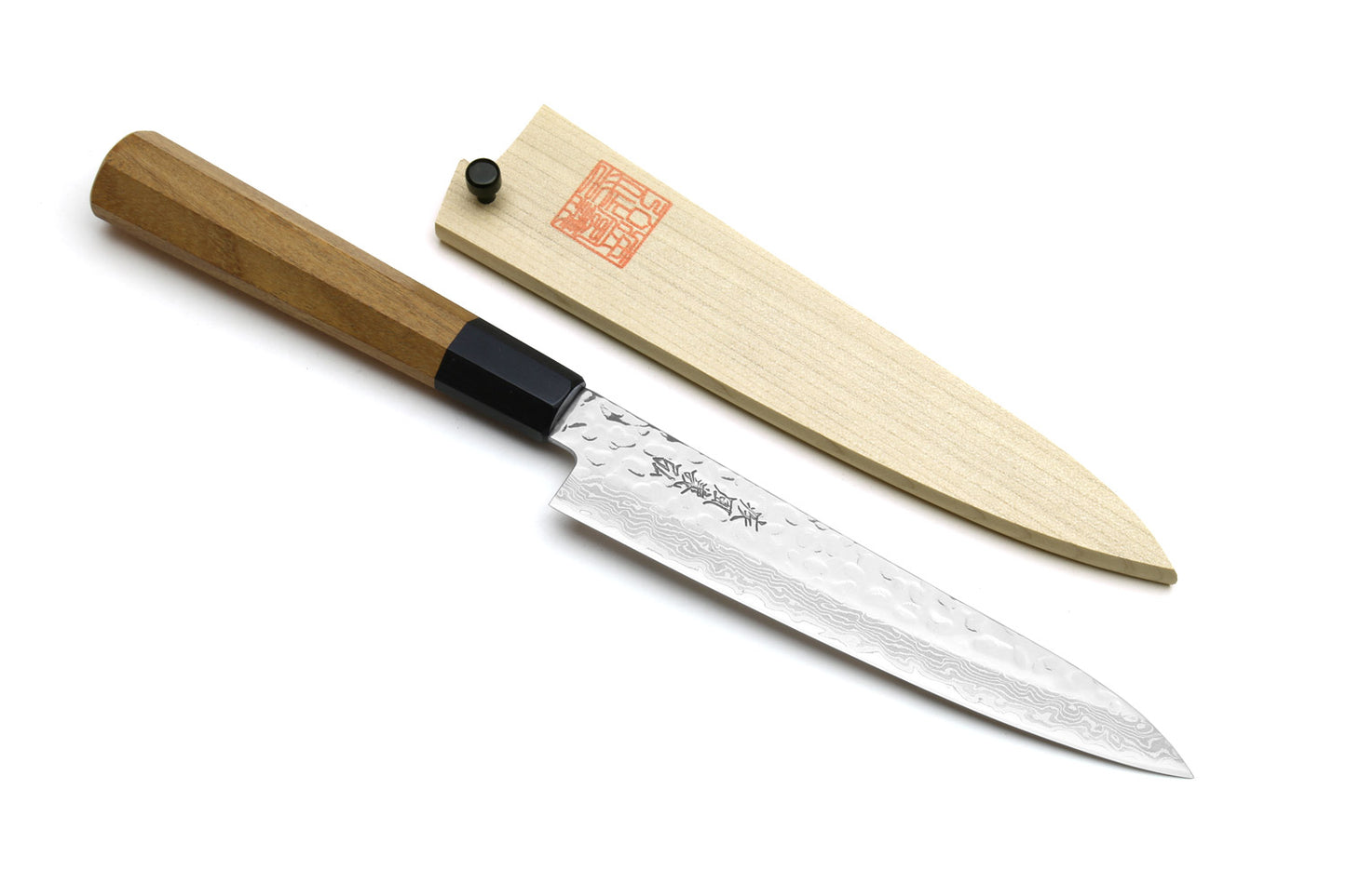 Yoshihiro VG-10 46 Layers Damascus Petty Utility Japanese Chef Knife (6'' (150mm)) (Ambrosia Handle)