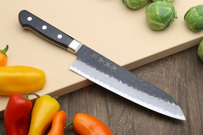 Yoshihiro Kurouchi Super Blue Steel Stainless Clad Santoku Multipurpose Chef Knife