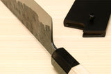 Yoshihiro Nashiji Kurouchi White Steel #2 Stainless Clad Nakiri Vegetable Knife with Kaede Wood Handle (Narrow Blade)