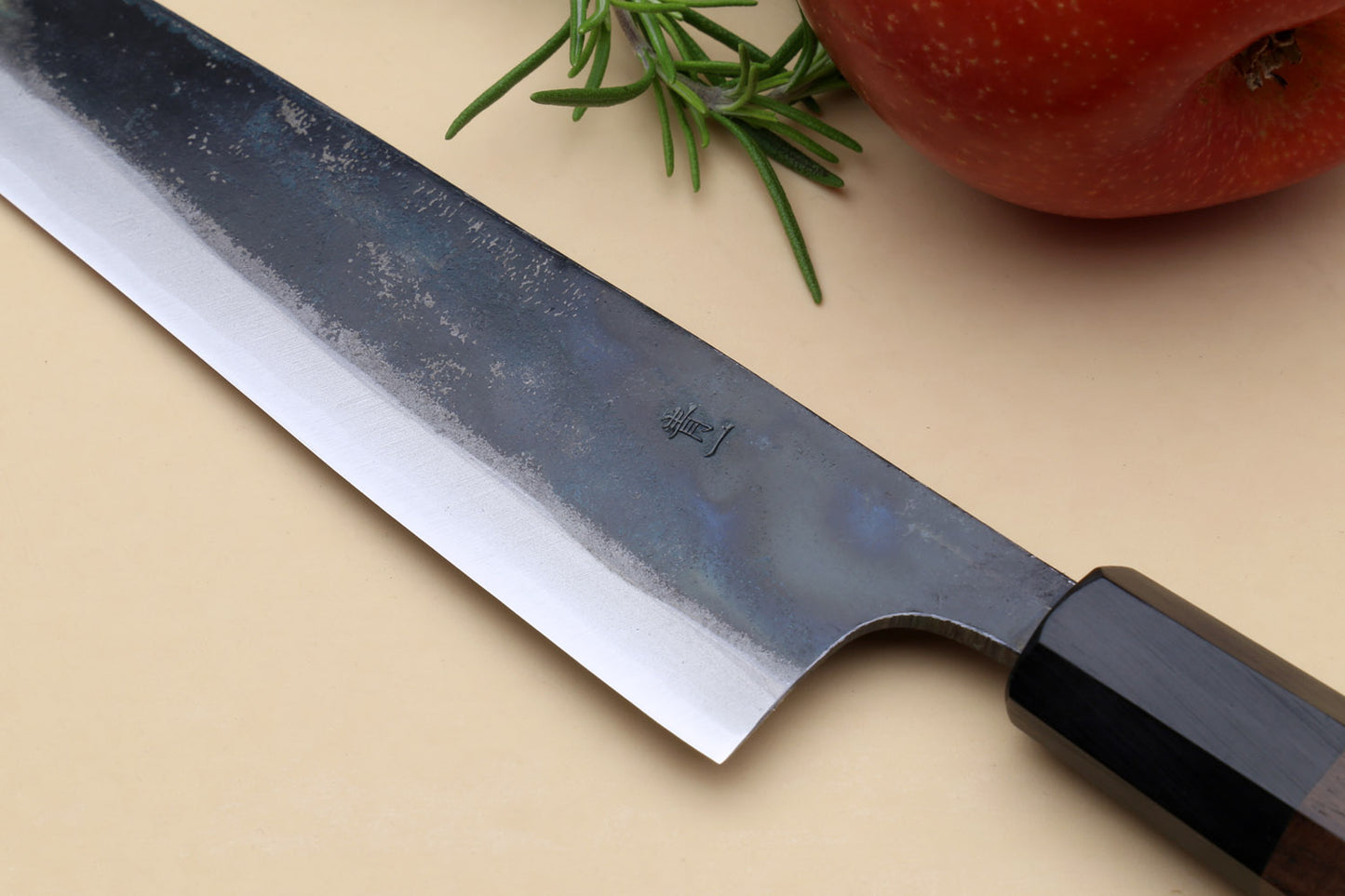 Yoshihiro Mizu Yaki Blue High Carbon Steel #1 Kurouchi Petty Kiritsuke Japanese Utility Knife Shitan Handle