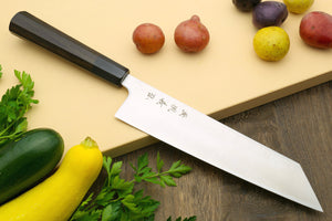 Yoshihiro Super Blue Steel Clad Kiritsuke Multipurpose Chefs Knife 240mm(9.5") (Rosewood Handle)